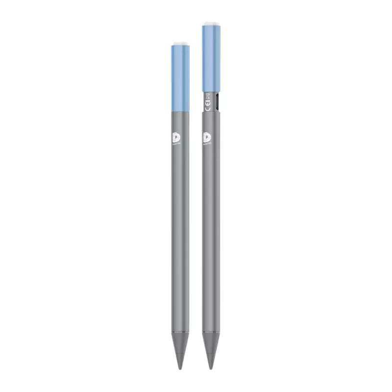 DEQSTER Pencil 2, Tablet, Apple, Niebieski, Szary, Apple iPady od 2018, Szary, Aluminium, Poliwęglan (PC), Polioksymetylen (POM)
