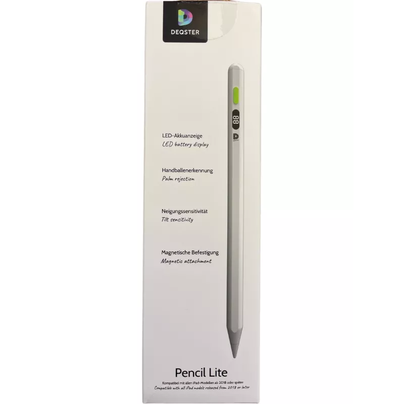 DEQSTER Pencil Lite, Tablet, Apple, Biały, iPady, Aluminium, Polioksymetylen (POM), Wbudowana