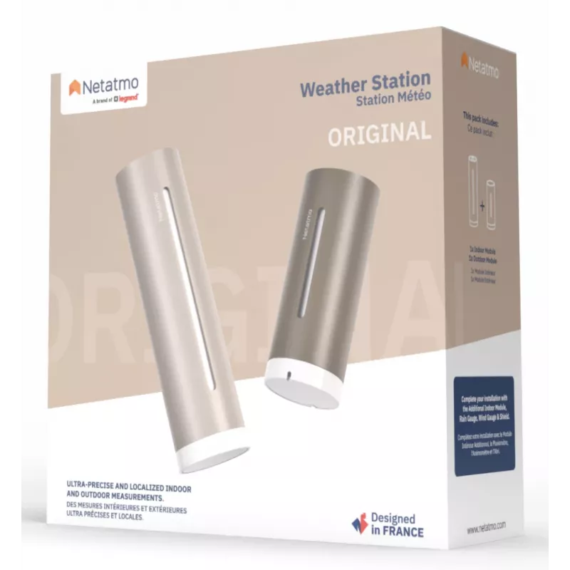 Cyfrowa stacja pogodowa Netatmo NWS-S-EC brązowa Wi-Fi