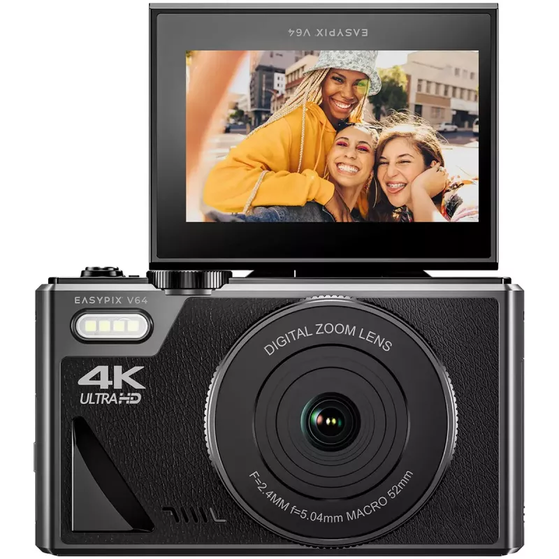Kompaktowy aparat cyfrowy EASYPIX V64 Flip 20203 — 16 MP, wideo 1080p
