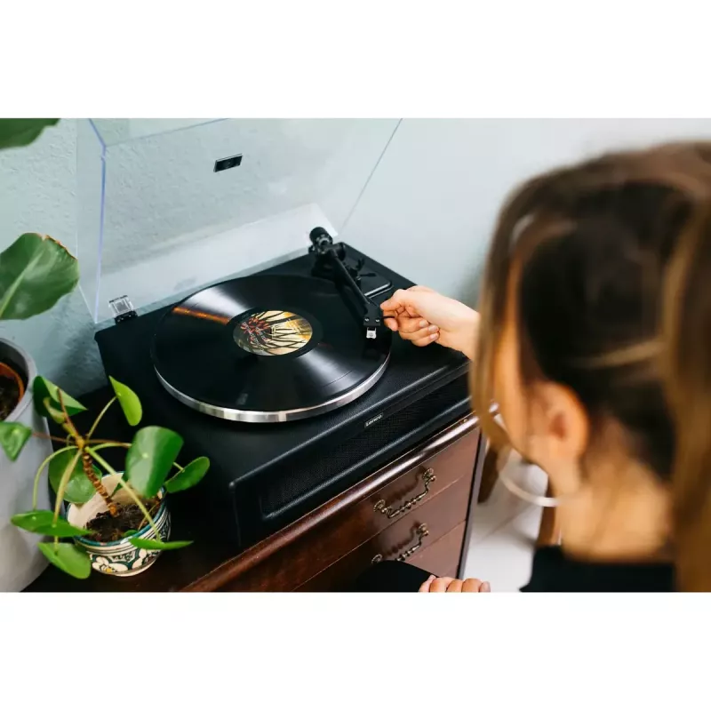 Gramofon audio z napędem paskowym Lenco LS-430BK Czarny 40W Bluetooth
