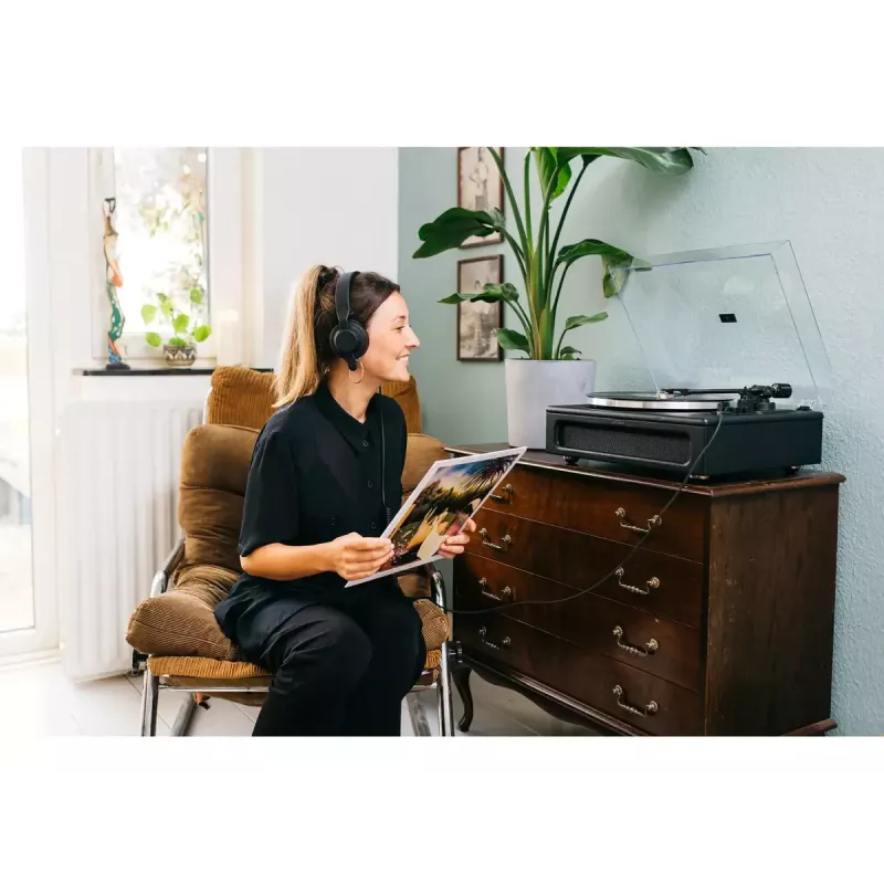 Gramofon audio z napędem paskowym Lenco LS-430BK Czarny 40W Bluetooth