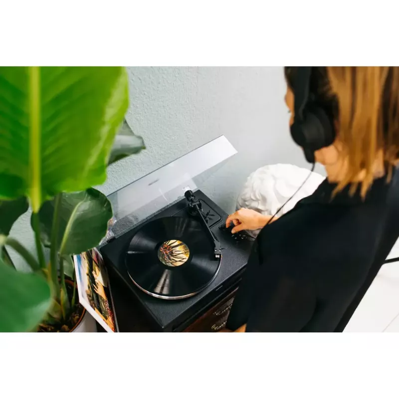 Gramofon audio z napędem paskowym Lenco LS-430BK Czarny 40W Bluetooth