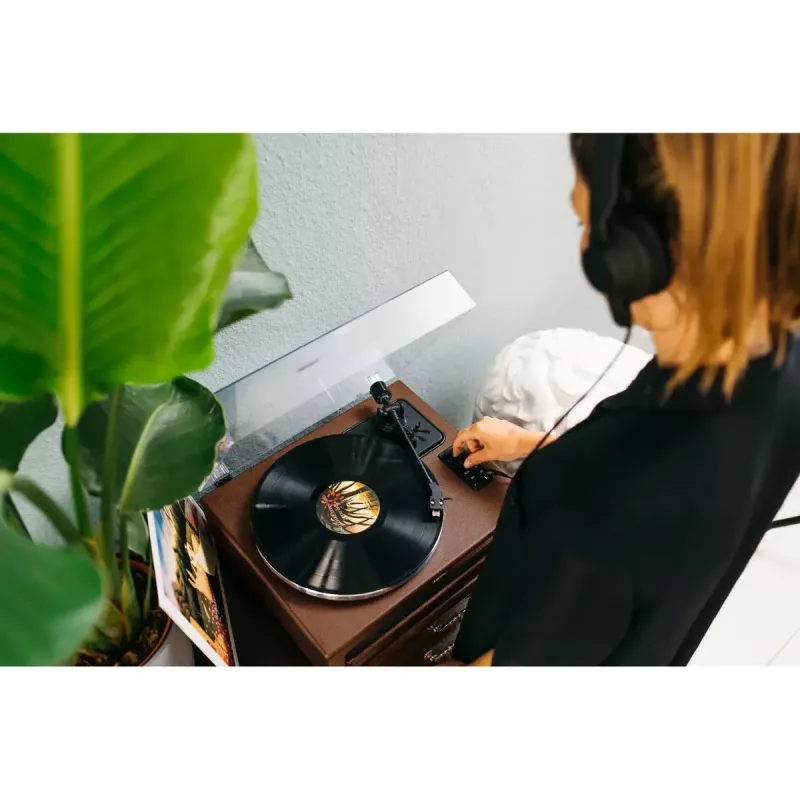 Gramofon audio z napędem paskowym Lenco LS-430BN Brązowy Ręczny Siła nacisku 3-4g