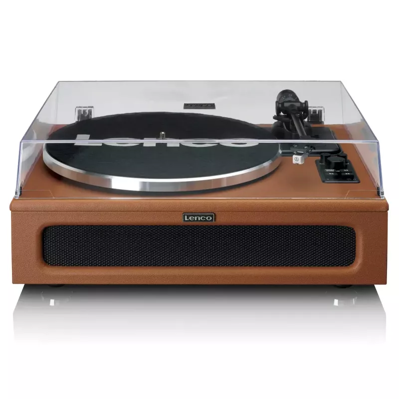 Gramofon audio z napędem paskowym Lenco LS-430BN Brązowy Ręczny Siła nacisku 3-4g