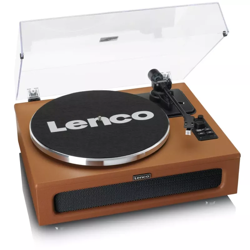 Gramofon audio z napędem paskowym Lenco LS-430BN Brązowy Ręczny Siła nacisku 3-4g