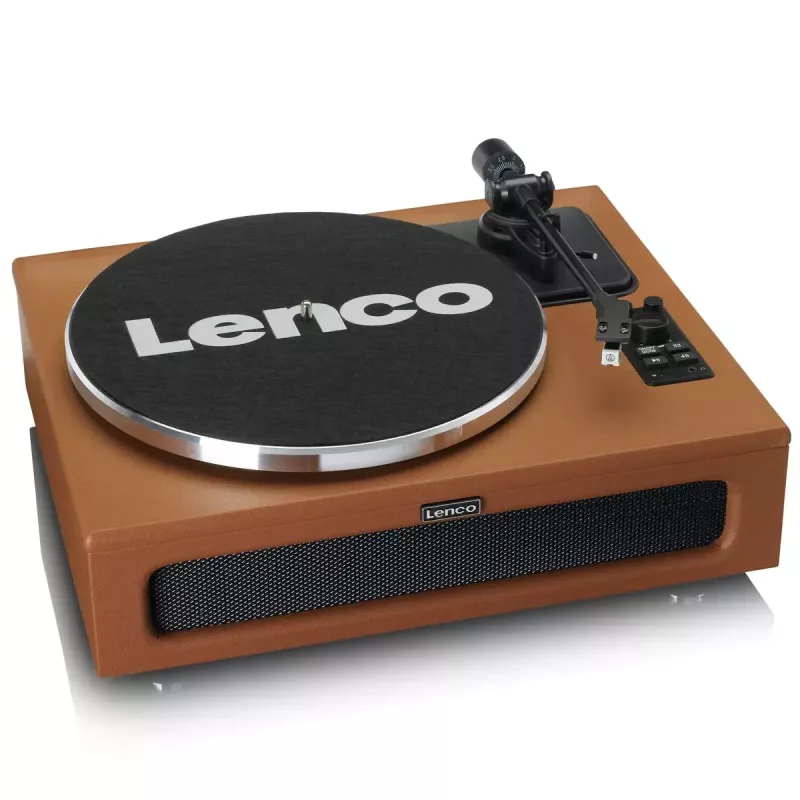 Gramofon audio z napędem paskowym Lenco LS-430BN Brązowy Ręczny Siła nacisku 3-4g