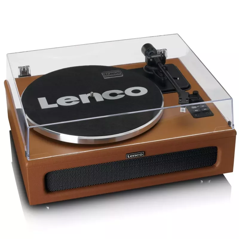 Gramofon audio z napędem paskowym Lenco LS-430BN Brązowy Ręczny Siła nacisku 3-4g