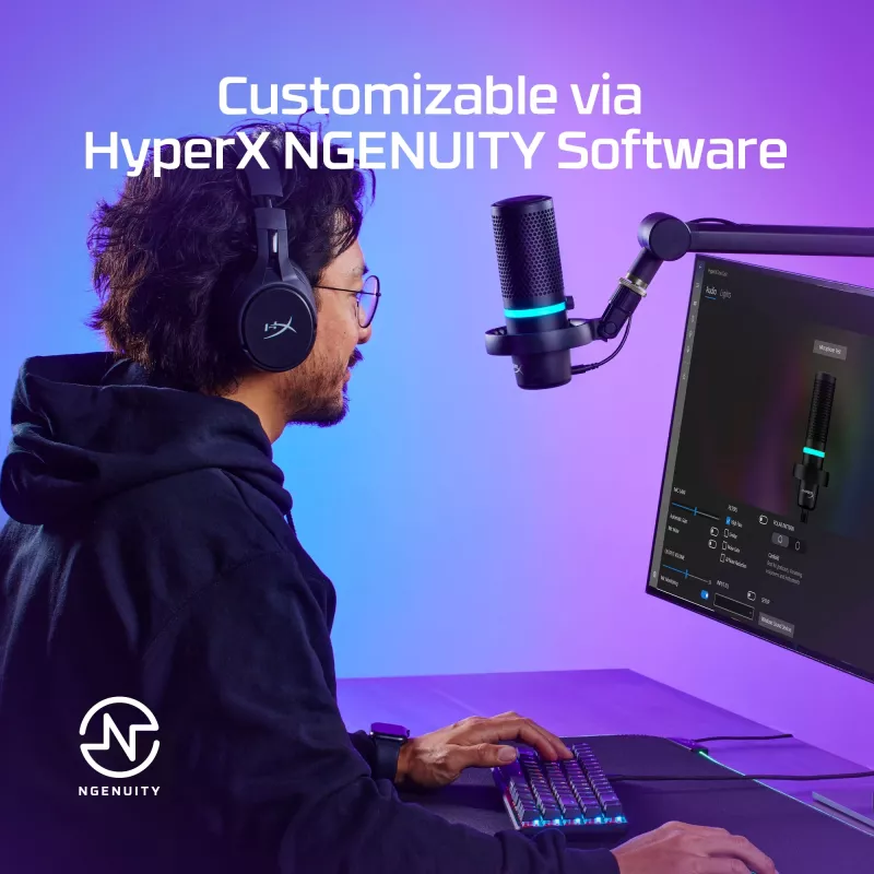 HyperX DuoCast - mikrofon USB (czarny) - podświetlenie RGB