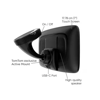Ręczny nawigator GPS TOMTOM GO z 7-calowym ekranem dotykowym, 32 GB, mapy Europy, czarny