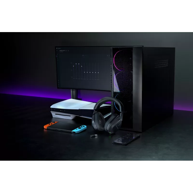 Turtle Beach Stealth 600 Czarny Bezprzewodowy Zestaw słuchawkowy do gier PlayStation z baterią do 80 godz., głośnikami 50 mm i Bluetooth do PS5, PS4, PC i urządzeń mobilnych