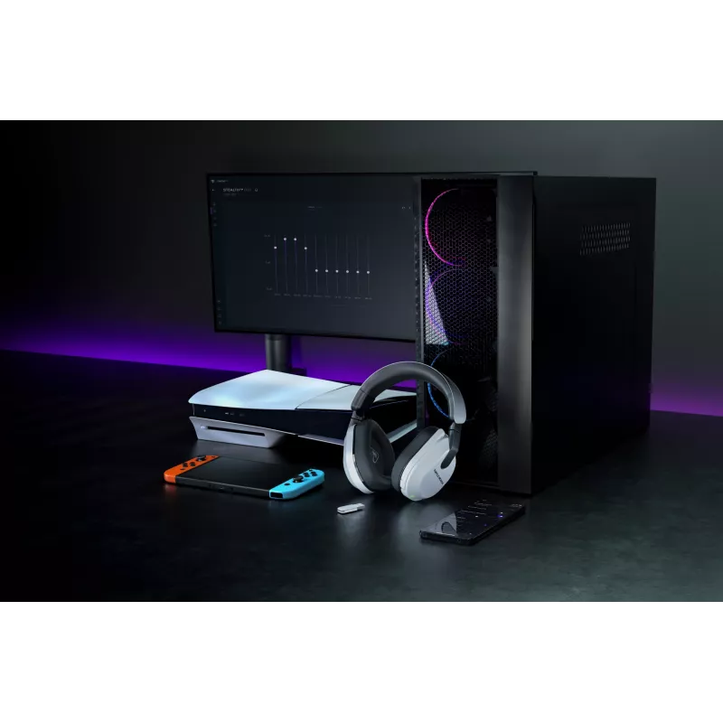 Turtle Beach Stealth 600 biały PlayStation Bezprzewodowy zestaw słuchawkowy do gier z baterią do 80 h, przetwornikami 50 mm i Bluetooth dla PS5, PS4, PC i urządzeń mobilnych