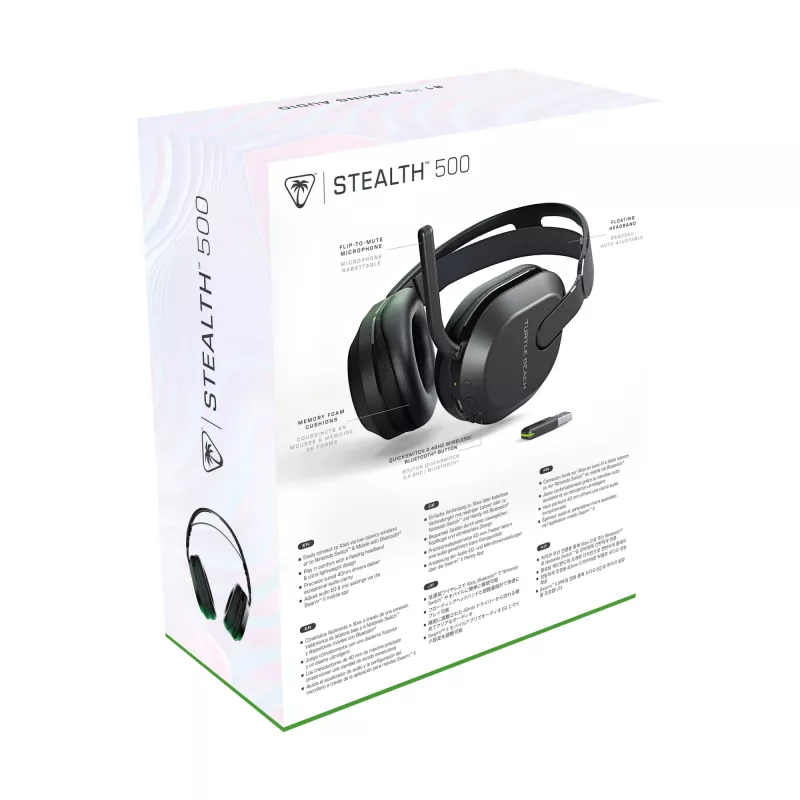 Turtle Beach Stealth 500 Czarny Bezprzewodowy Zestaw Słuchawkowy do Gier na Xbox z Baterią do 40h dla Xbox Series X/S, Xbox One oraz działający przez Bluetooth, PC i urządzenia mobilne