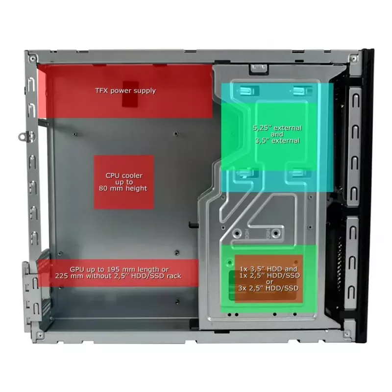 Obudowa PC LC-Power LC-1406MB-TFX-ON Micro Tower Czarna