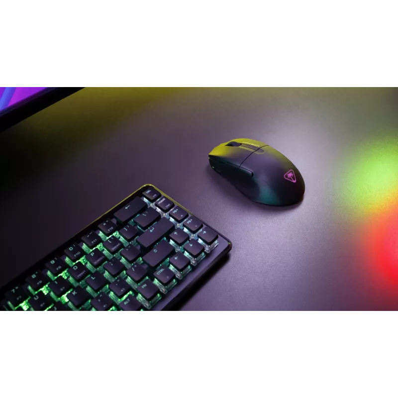 Turtle Beach Pure Air Czarny – Ultra Lekka Bezprzewodowa Ergonomiczna Mysz Gamingowa RGB, Sensor Optyczny 26K DPI, 125h Bateria, Podświetlenie RGB
