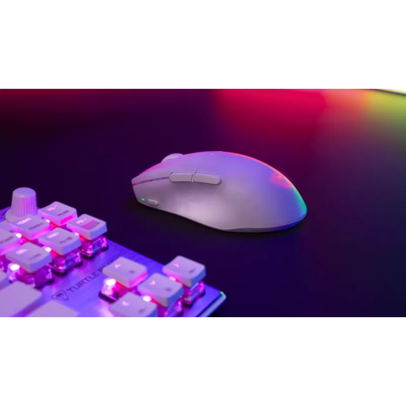 Turtle Beach Pure Air biały - Ultra-Lekka Bezprzewodowa Ergonomiczna Mysz Gamingowa RGB, Sensor Optyczny 26K DPI, Bateria 125h, Podświetlenie RGB