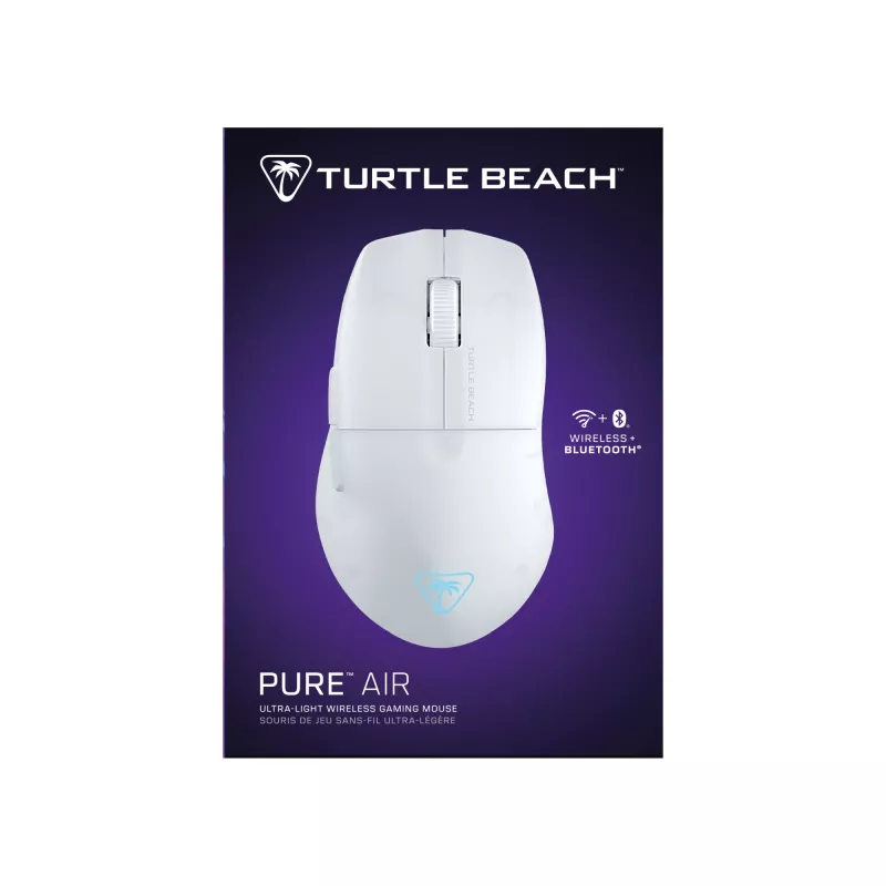 Turtle Beach Pure Air biały - Ultra-Lekka Bezprzewodowa Ergonomiczna Mysz Gamingowa RGB, Sensor Optyczny 26K DPI, Bateria 125h, Podświetlenie RGB
