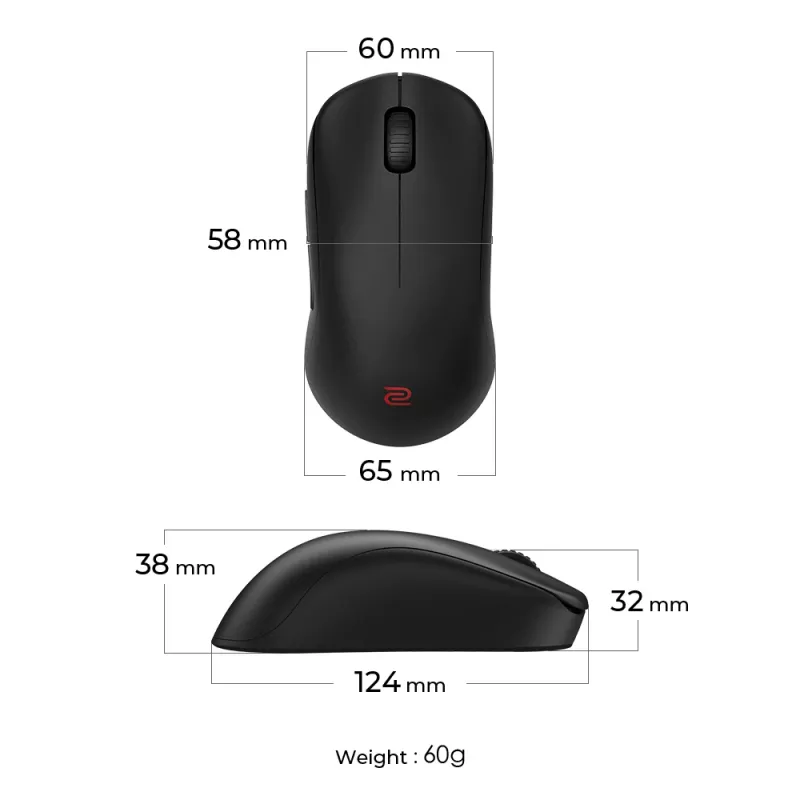 Mysz ZOWIE U2 Gaming Symetryczna RF Wireless Optyczna 3200 DPI