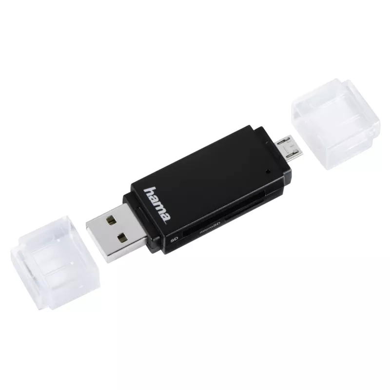 Hama Basic USB 2.0 OTG Cardreader, SD/microSD, czarny