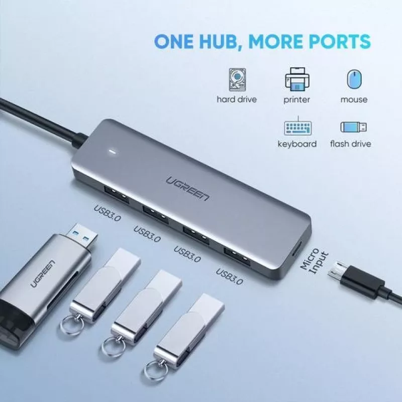 Ugreen 70336 hub interfejsowy USB 3.2 Gen 1 (3.1 Gen 1) Type-C 5000 Mbit/s