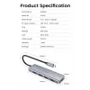 Ugreen 70336 hub interfejsowy USB 3.2 Gen 1 (3.1 Gen 1) Type-C 5000 Mbit/s
