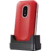 Telefon komórkowy Doro Leva L20 4G, ekran 2,8 cala, czerwono-biały