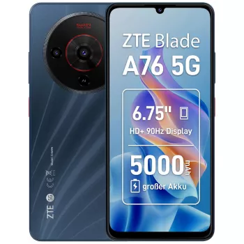 Smartfon ZTE Blade A76 5G 6.75 cala 6 GB 128 GB Czarny
