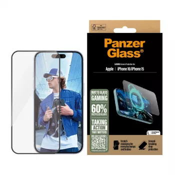 PanzerGlass ® Gaming Ochrona ekranu iPhone 16 | 15 | Ultra-Wide Fit