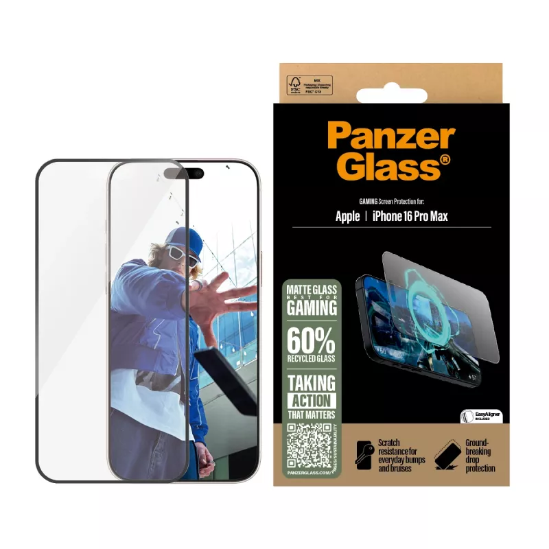 PanzerGlass ® Gaming Ochrona ekranu iPhone 16 Pro Max | Ultra-Wide Fit