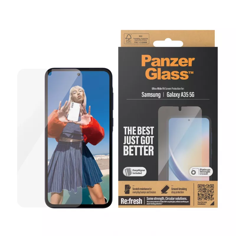 PanzerGlass ® Szkło ochronne Samsung Galaxy A35 5G | Ultra-Wide Fit z EasyAligner