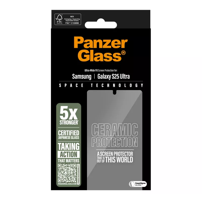 PanzerGlass ® Ceramiczny ochraniacz ekranu Samsung Galaxy S25 Ultra | Ultra-Wide Fit z EasyAligner