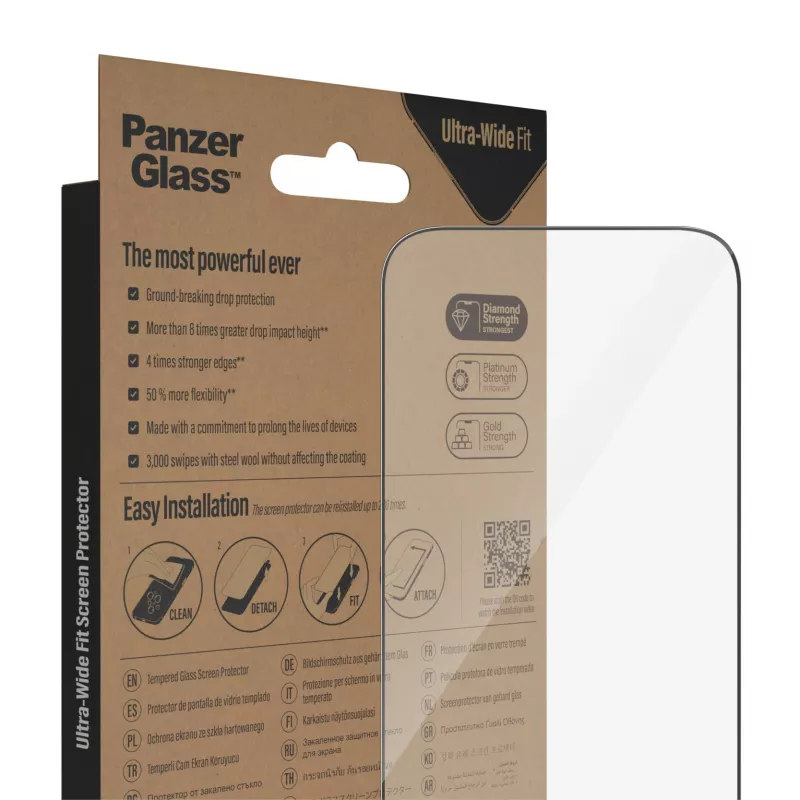 Szkło ochronne PanzerGlass Apple iPhone 14 Pro Ultra-Wide Fit Scratch Shock Resistant