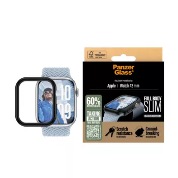 Szkło ochronne PanzerGlass Snappie Full Body cienki Czarny Apple Watch Series 10 42mm