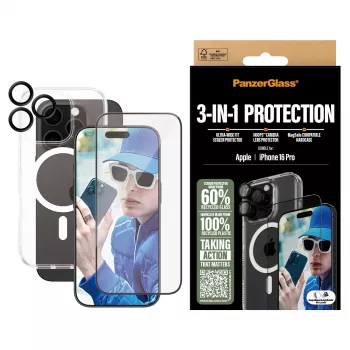 Pakiet ochronny 3 w 1 PanzerGlass iPhone '24 6.3 cala Pro