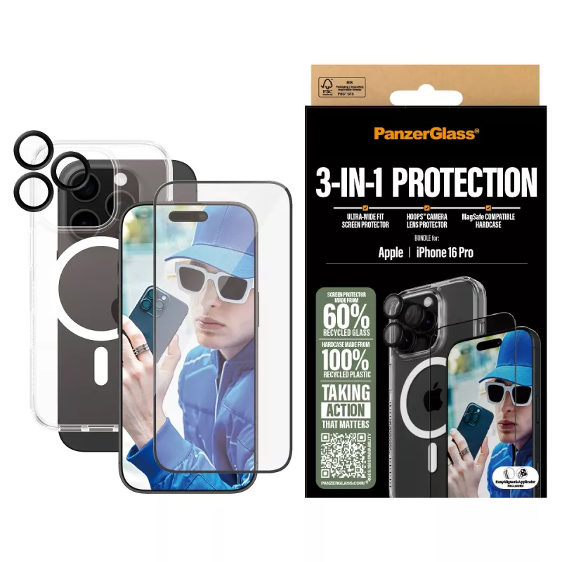 Pakiet ochronny 3 w 1 PanzerGlass iPhone '24 6.3 cala Pro