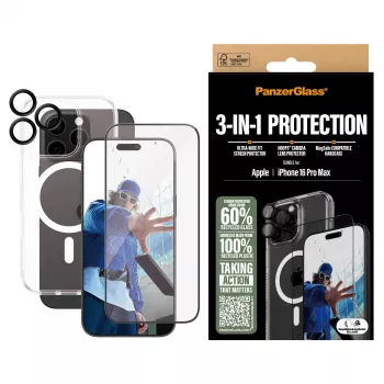 PanzerGlass ® 3-w-1 Pakiet Ochronny iPhone 16 Pro Max