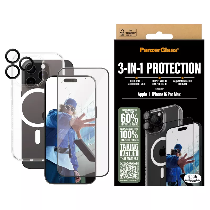 PanzerGlass ® 3-w-1 Pakiet Ochronny iPhone 16 Pro Max