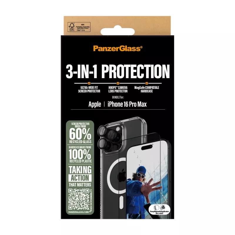 PanzerGlass ® 3-w-1 Pakiet Ochronny iPhone 16 Pro Max