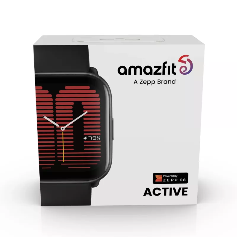 Amazfit Active 4.45 cm (1.75) AMOLED Digital 390 x 450 pikseli dotykowy Czarny GPS (W2211EU5N)