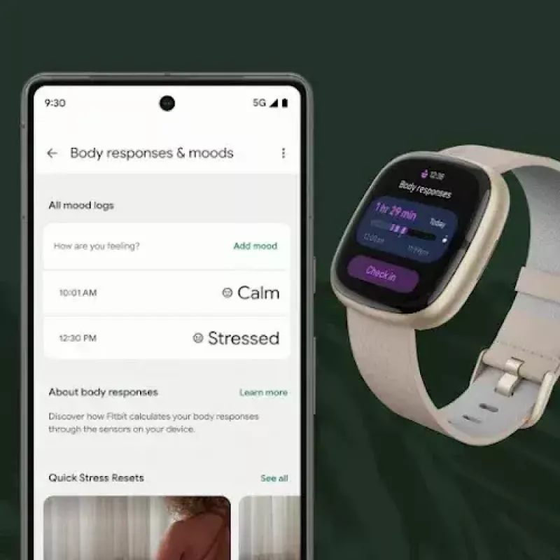 Smartwatch Fitbit Sense 2 Digital Touchscreen Czarny