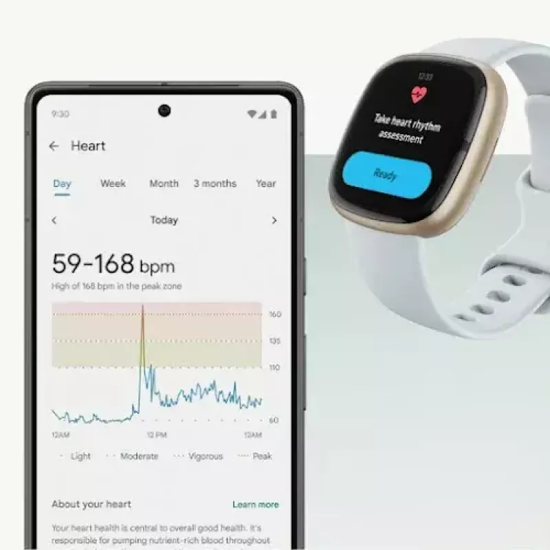 Smartwatch Fitbit Sense 2 Digital Touchscreen Czarny