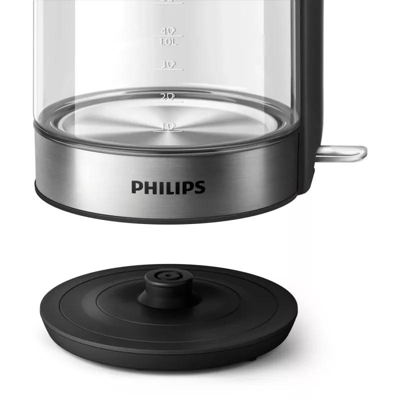 Czajnik szklany Philips 5000 Series HD9339/80, 1.7 L, 2200 W, Szkło, Stal nierdzewna, Wskaźnik poziomu wody, Bezprzewodowy