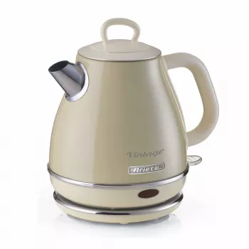 Ariete 2868 Vintage 1 L designerski czajnik elektryczny ze stali nierdzewnej do naparów, herbaty i napojów ziołowych, system automatycznego wyłączania, ergonomiczny uchwyt, 1 litr, 1600 W, jasny beż
