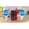 Drip coffee maker Bosch TKA3M134 — 1.4 L water tank, 15‑cup capacity, czerwony