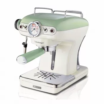 Ariete 1389 Vintage Espresso Coffee Machine - Ekspres do kawy espresso na kawę mieloną lub saszetki ESE, w pastelowo-zielonym kolorze