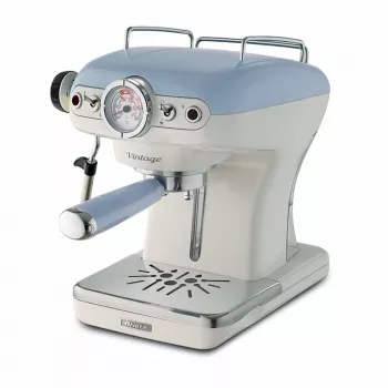 Ekspres do kawy Ariete 1389 Vintage Espresso - Espresso do kawy mielonej lub saszetek ESE, w pastelowym niebieskim kolorze
