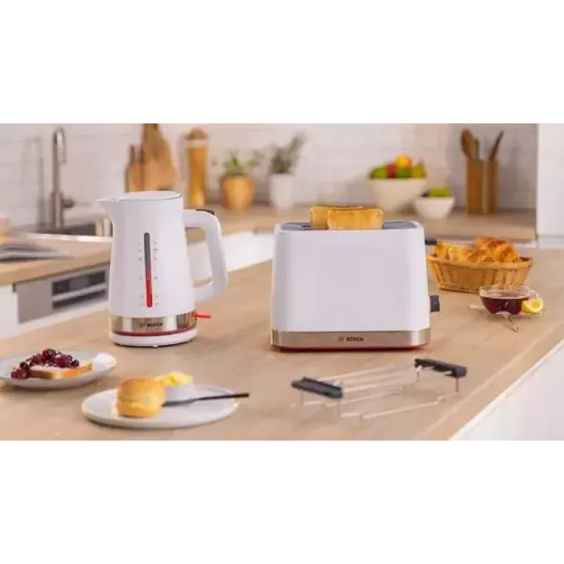 Toster Bosch TAT4M221 2 kromki 950 W biały stal nierdzewna