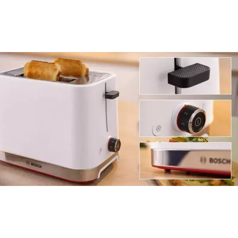Toster Bosch TAT4M221 2 kromki 950 W biały stal nierdzewna
