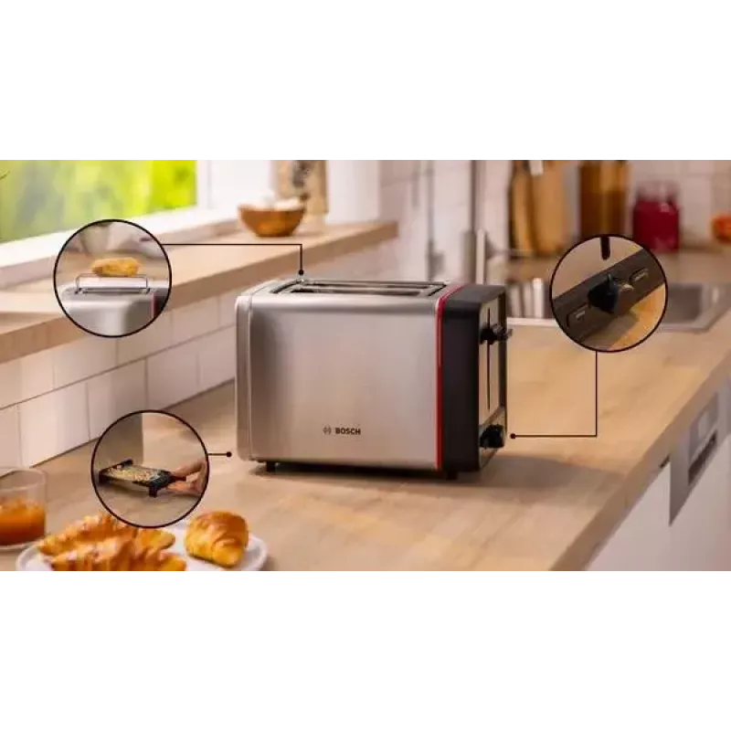 Bosch TAT6M420 toster 2 kromki 970 W Stal nierdzewna
