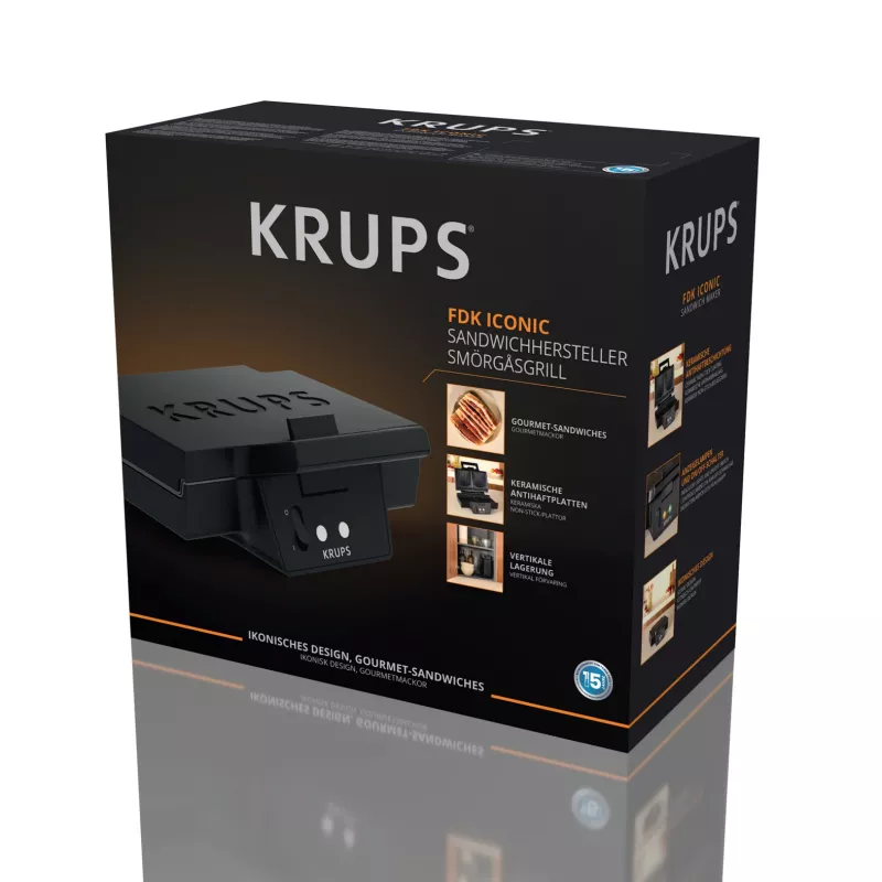 Krups FDK Iconic FDK462 sandwich maker 850 W Czarny